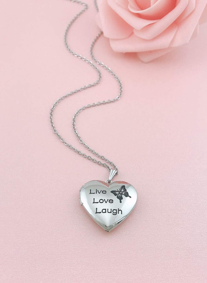 YOUFENG Unicorns Gifts for Her Love Heart Initial Letter Locket Necklace that Holds Pictures Enamel Locket Pendant Gifts for Women - Image 3